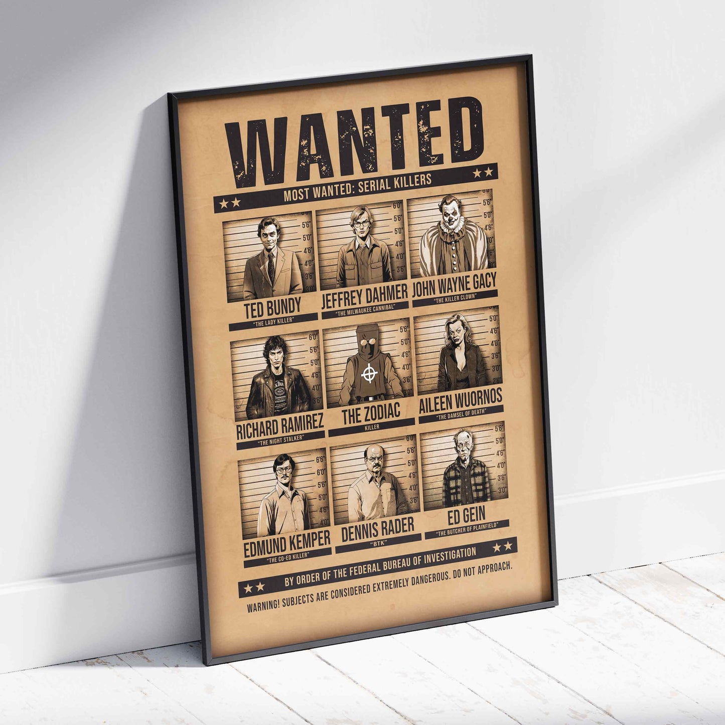 Infamous Serial Killers Wanted Poster